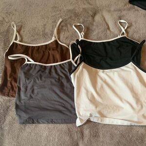 Stylish Women's Camisole Tops - Black, White, Brown, Gray